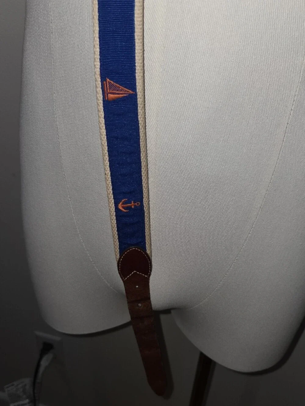 J. Crew Blue And Orange Leather Woven Belt